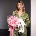 Ніжний букет з м'якою іграшкою