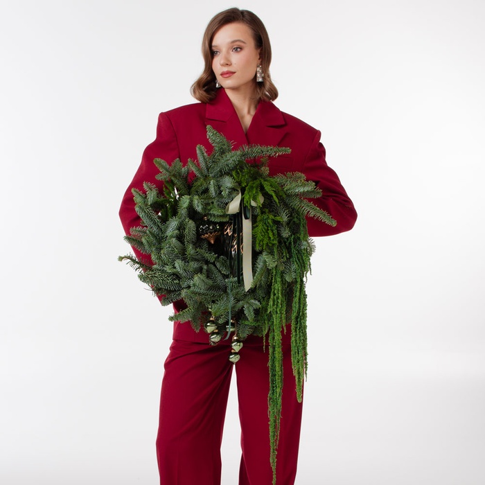 Новогодний венок из хвои "Лесная поляна"