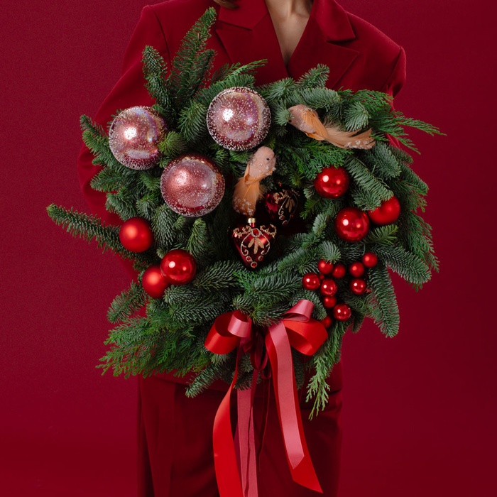 Композиция новогодний венок "Рождество"