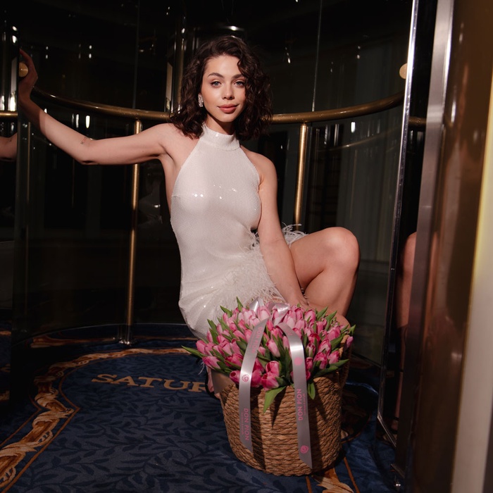 Квіти у кошику "101 рожевий тюльпан"