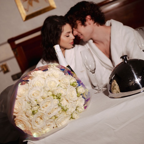 Букет з трояндами "Романтичний прованс", L