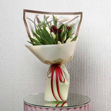 Букет зимовий  "Морозні тюльпани"