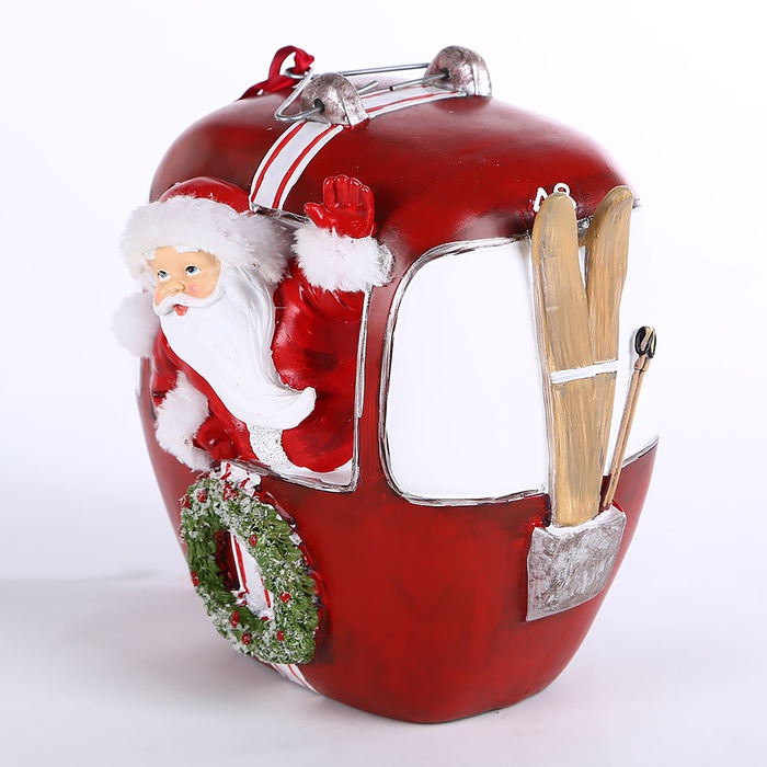 Новогодняя статуэтка Дед Мороз на канатной дороге