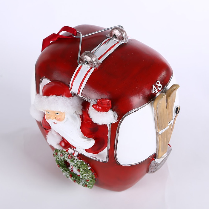 Новогодняя статуэтка Дед Мороз на канатной дороге