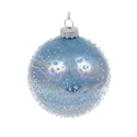 Новогодний шар на елку с бисером голубой