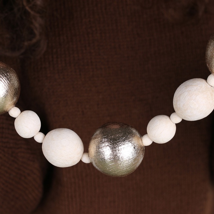 Эко гирлянда с золотом на елку